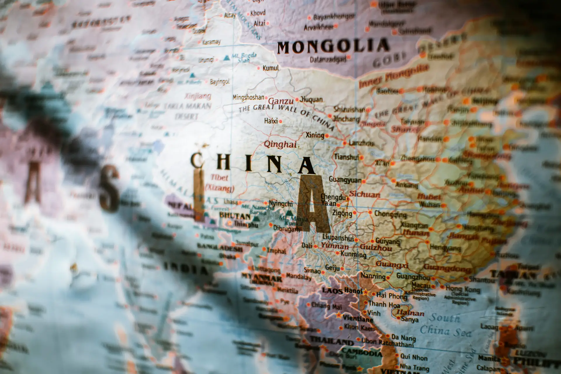 Landkarte mit Fokus auf die Länder der APAC-Region im asiatisch-pazifischen Raum